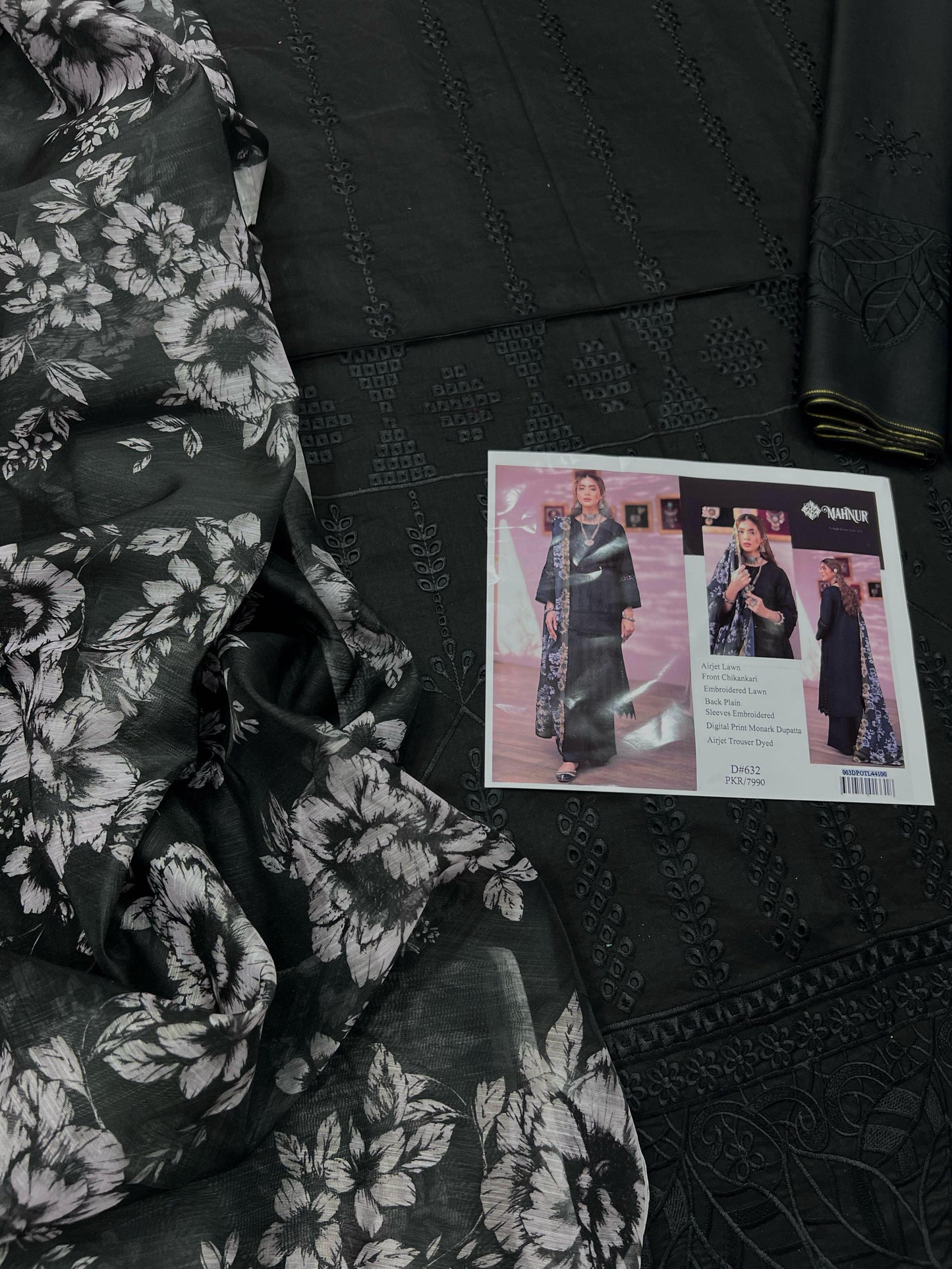3PC Embroidered Unstitched Suit