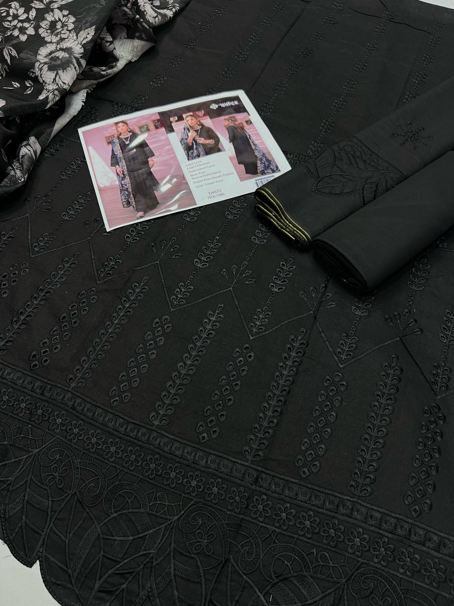 3PC Embroidered Unstitched Suit