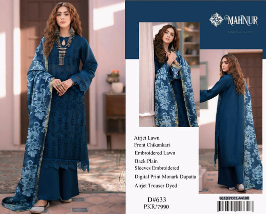 3PC Embroidered Unstitched Suit