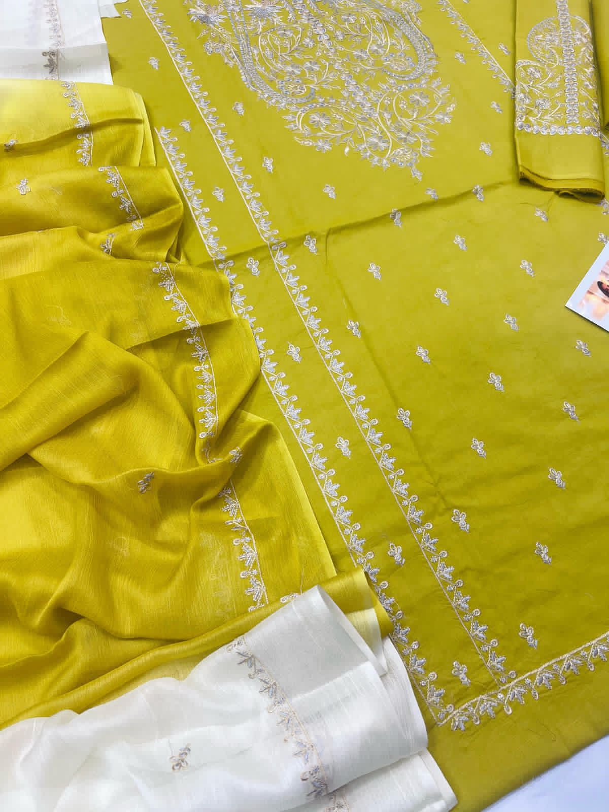 3PC Embroidered Suit Unstitched