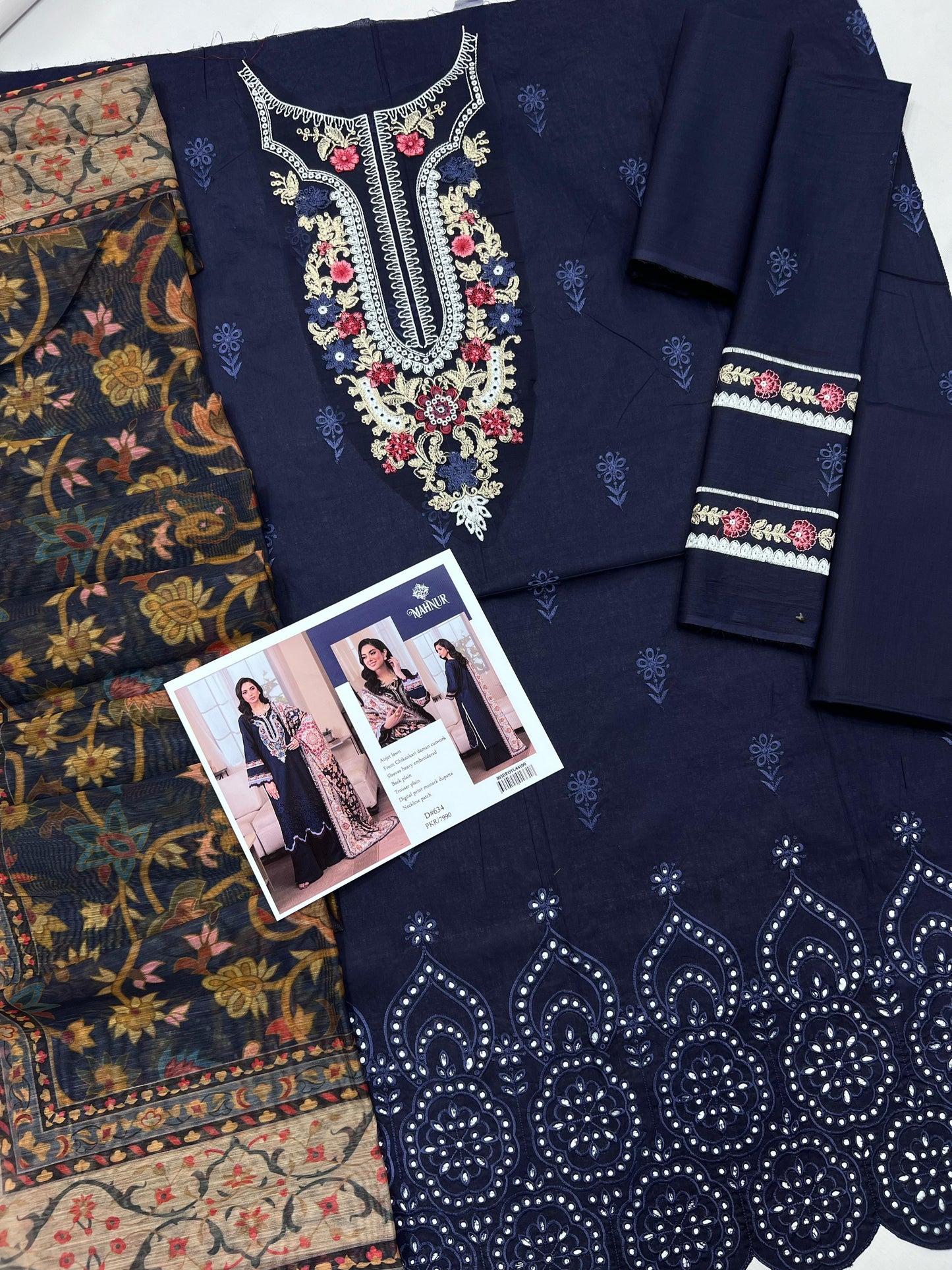 3PC Embroidered Suit Unstitched