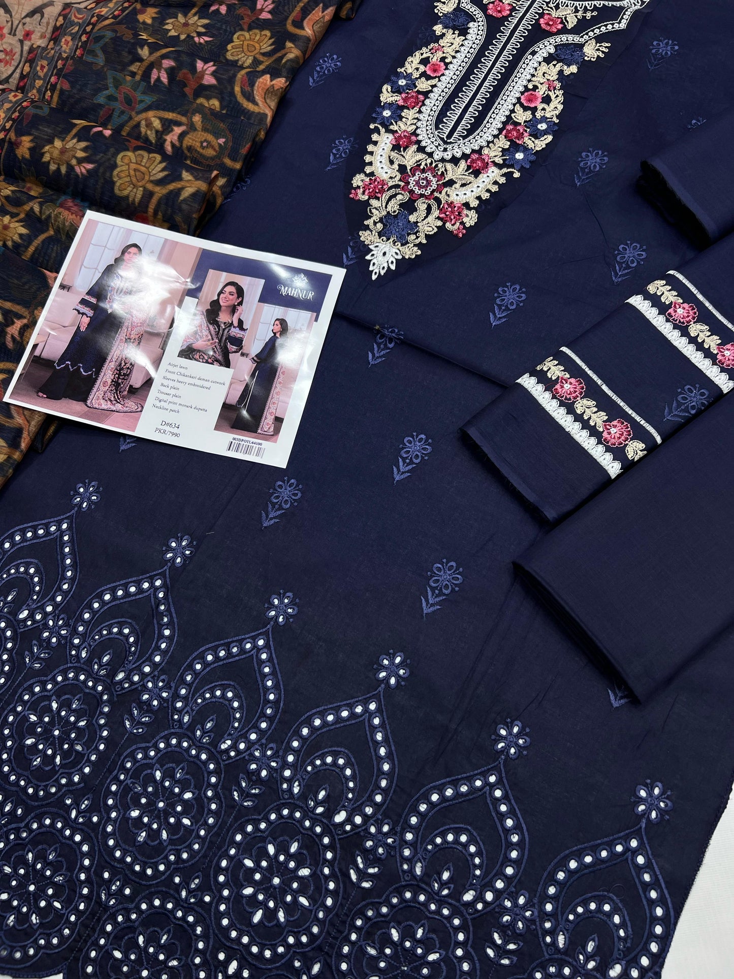 3PC Embroidered Suit Unstitched