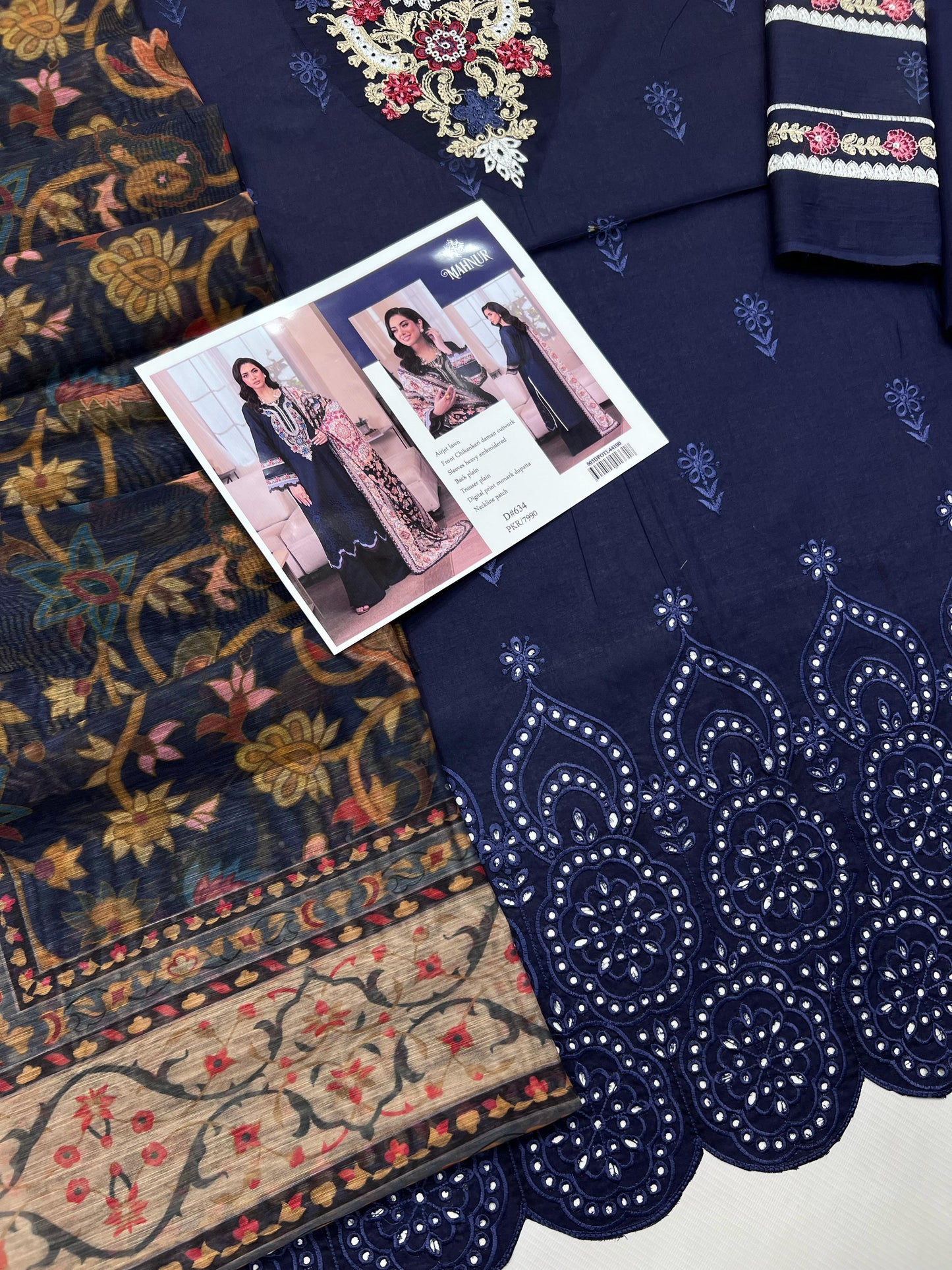 3PC Embroidered Suit Unstitched