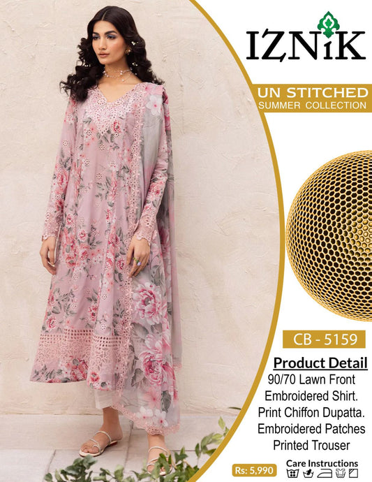 3PC Lawn Embroidered Suit Unstitched