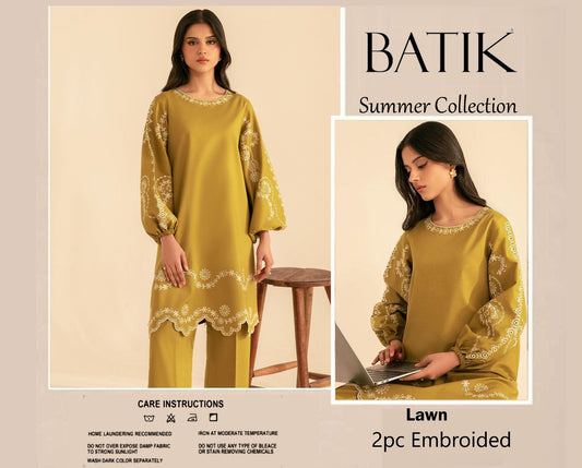 2PC Lawn Embroidered Unstitched Suit