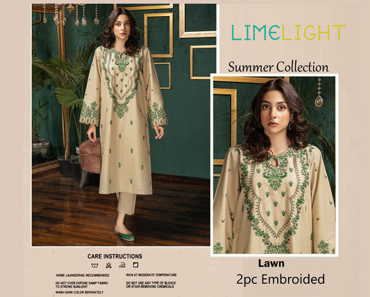 2PC Lawn Embroidered Unstitched Suit