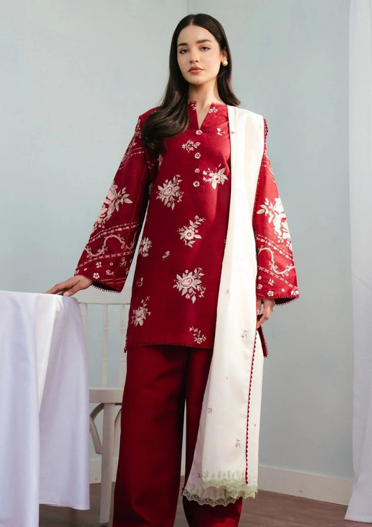 3PC Embroidered Lawn Suit Unstitched
