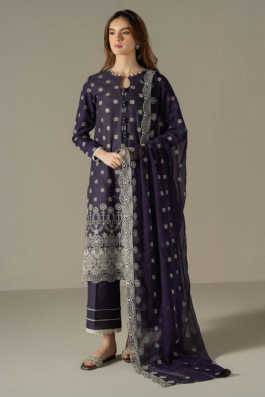 3PC Embroidered Lawn Suit Unstitched