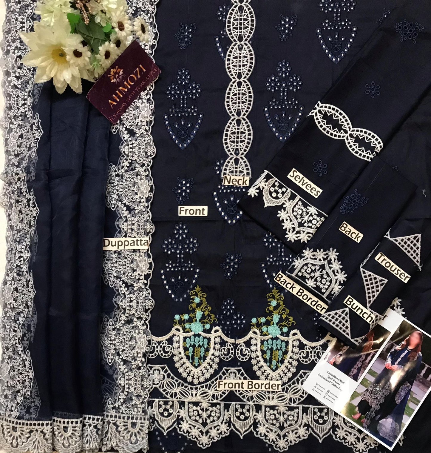 3PC Lawn Suit Embroidered Unstitched