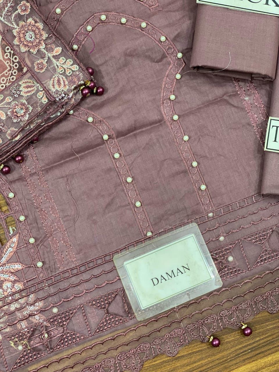 3PC Cotton Suit Embroidered Unstitched