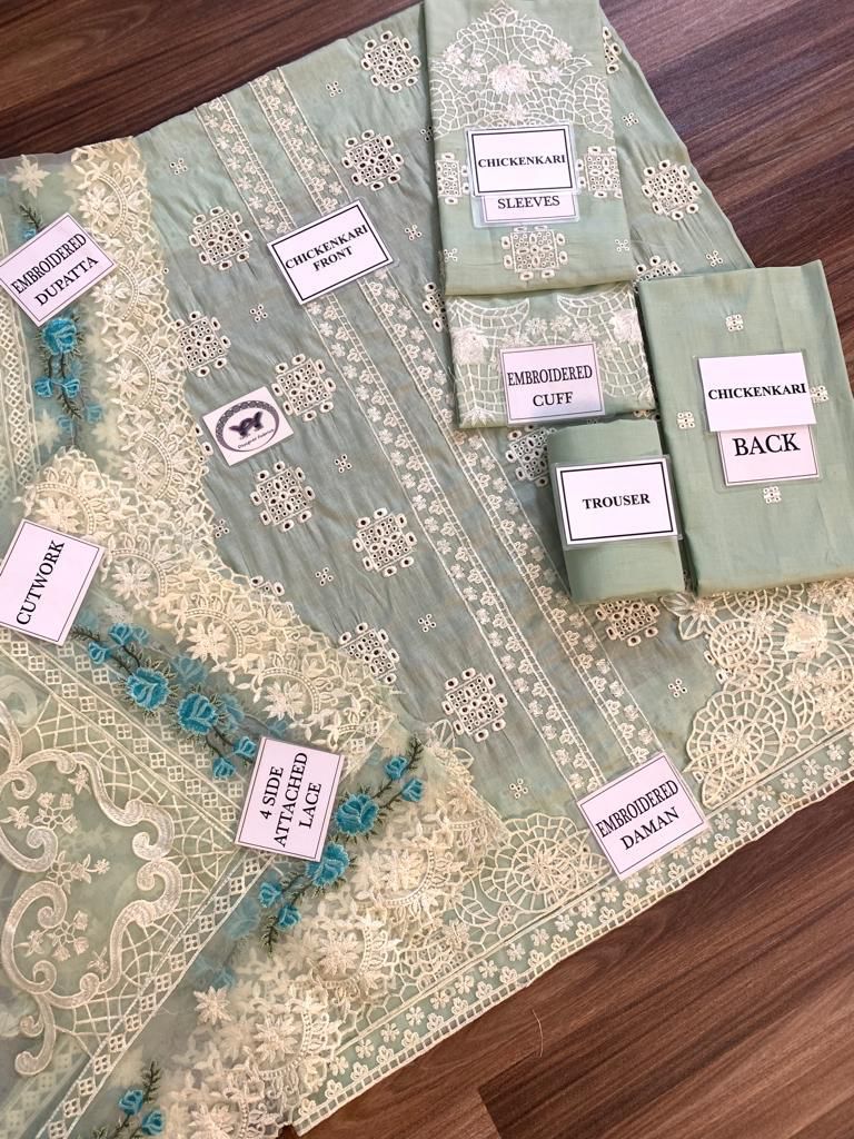 3PC Lawn Suit Embroidered Unstitched