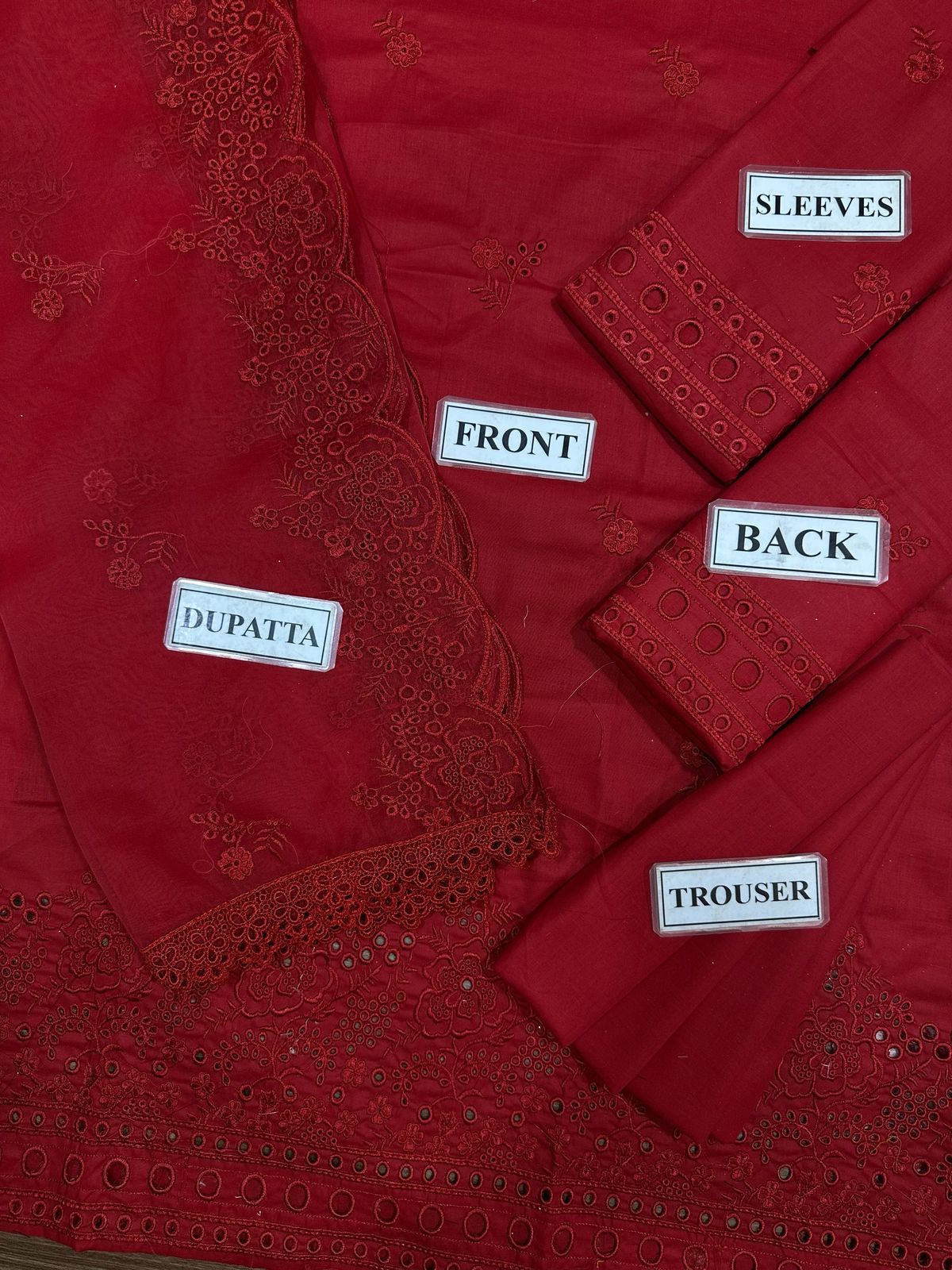 3PC Lawn Suit with Organza Dupatta Embroidered