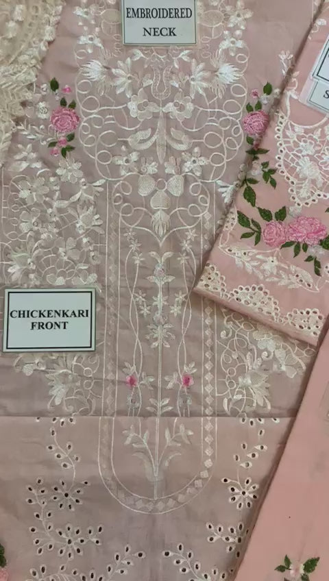 3PC Cotton Suit Embroidered Unstitched